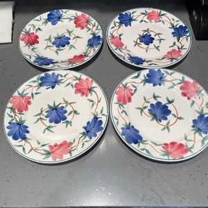 Antique J B & W handpainted floral plates